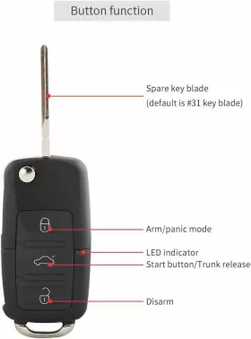 EC002-V EASYGUARD Pke Car Alarm Remote Starter Push Password #2