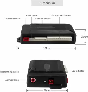 EC203 EASYGUARD Car Alarm Lcd Pager Display Ultrasonic #3
