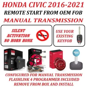 ONE-HON2-FLU-MT FORTIN Plug Play Remote Start Manual Key Kit