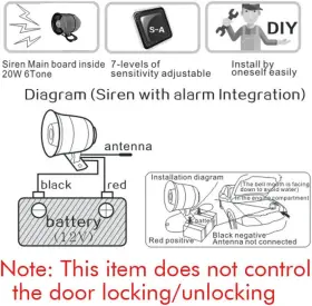 DB01765 MASO Car Horn Siren Alarm Security #3