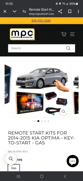 B-3710-311-2 MPC Remote Start Kit Kia Optima