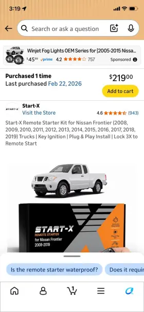 Start-x Remote Starter Kit 090425 Start-x For Nissan Frontier 2008 Through 2009 Trucks