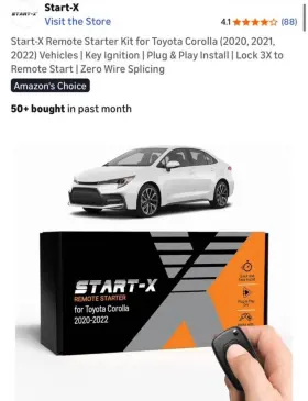 Start-x T12-co Start-x Remote Starter Kit Toyota Corolla 20/ 21/ 22 That Are Not Hybrid Or Pts
