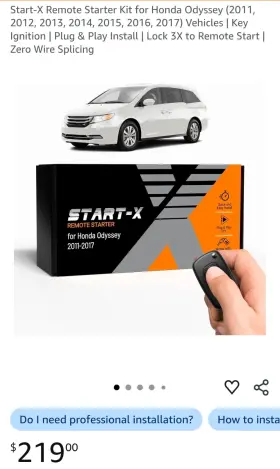 Start-x X0039h269z New - Start-x Remote Starter Kit Honda Odyssey 2011-2017