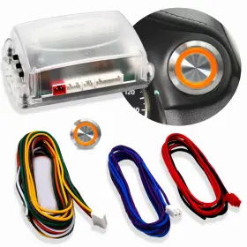 Vintage Parts Usa Ztp3ddb93 One Touch Engine Start Kit - Orange / Amber Illuminated Button
