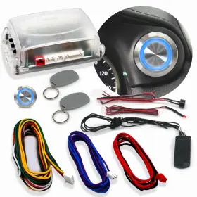 Vintage Parts Usa Ztp3ddb95 One Touch Engine Start Kit With Rfid - Blue Illuminated Button