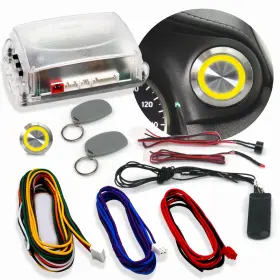 Vintage Parts Usa Ztp3ddb97 One Touch Engine Start Kit With Rfid - Yellow Illuminated Button