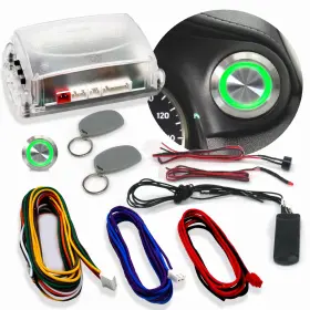 Vintage Parts Usa Ztp3ddb98 One Touch Engine Start Kit With Rfid - Green Illuminated Button