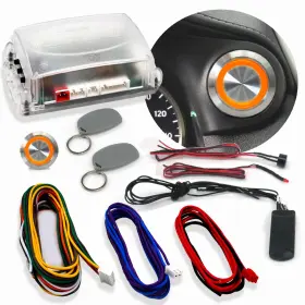 Vintage Parts Usa Ztp3ddb9a One Touch Engine Start Kit With Rfid - Orange / Amber Illuminated Button