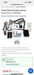 Remote Vehicle Starter Kit-engine Start - Hood Switch Scion Oem Accessories. Fixed Price $299.00.