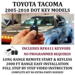 Long Range Remote Starter For Toyota Tacoma 2005-2010 Dot Key Includes Rfk411. Fixed Price $279.99.